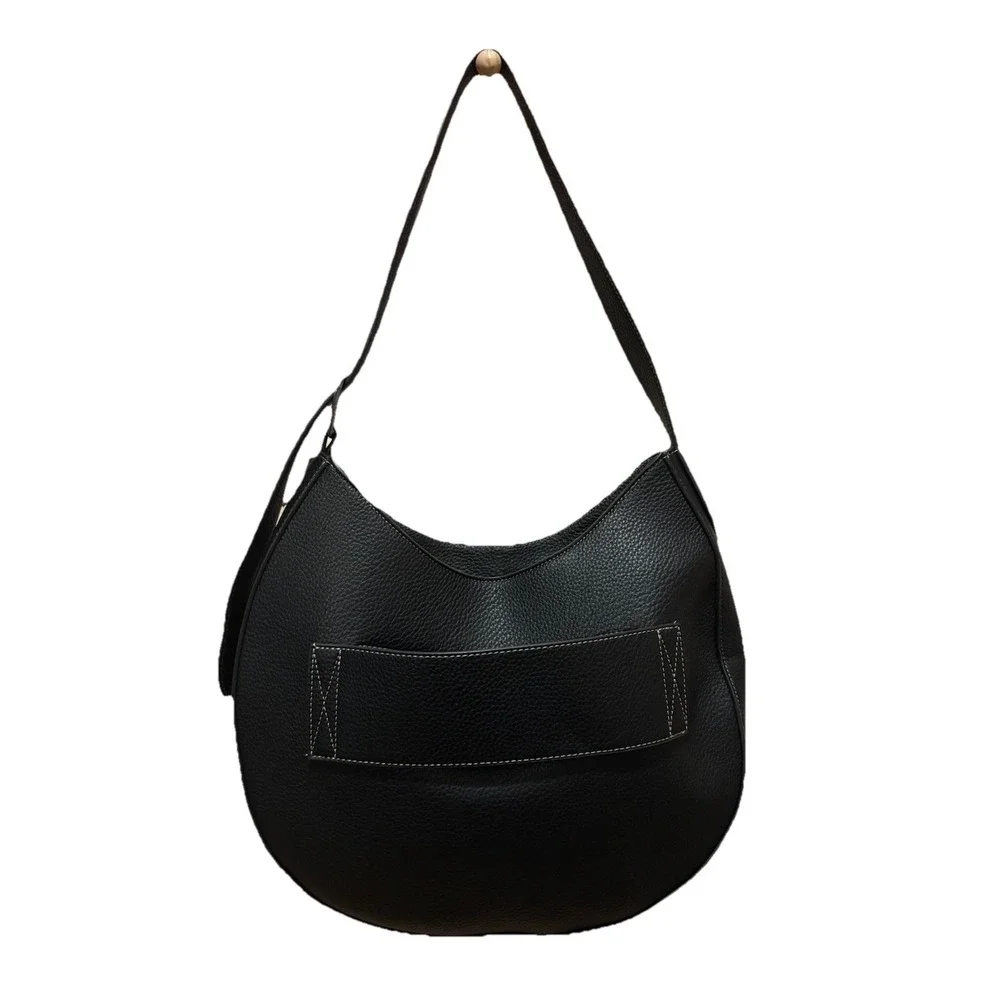 Max Studio The Pebble Grain Travel Hobo Black Bag - XL